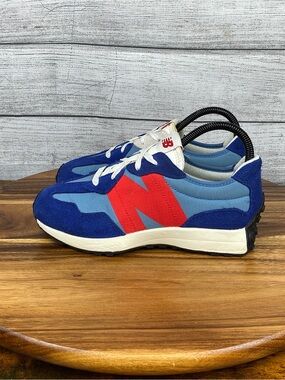 New Balance 327 Inkwell Blue True Red Shoes GS327VD Youth Sneaker Size 3.5